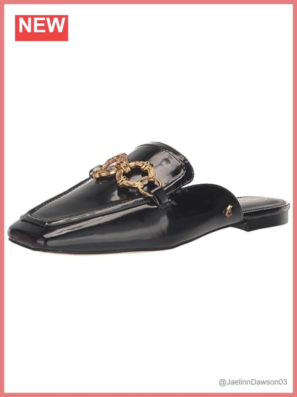 Circus NY Womens Taryn Mule Loafers Chain Bit Detail Square Toe Flat Slides